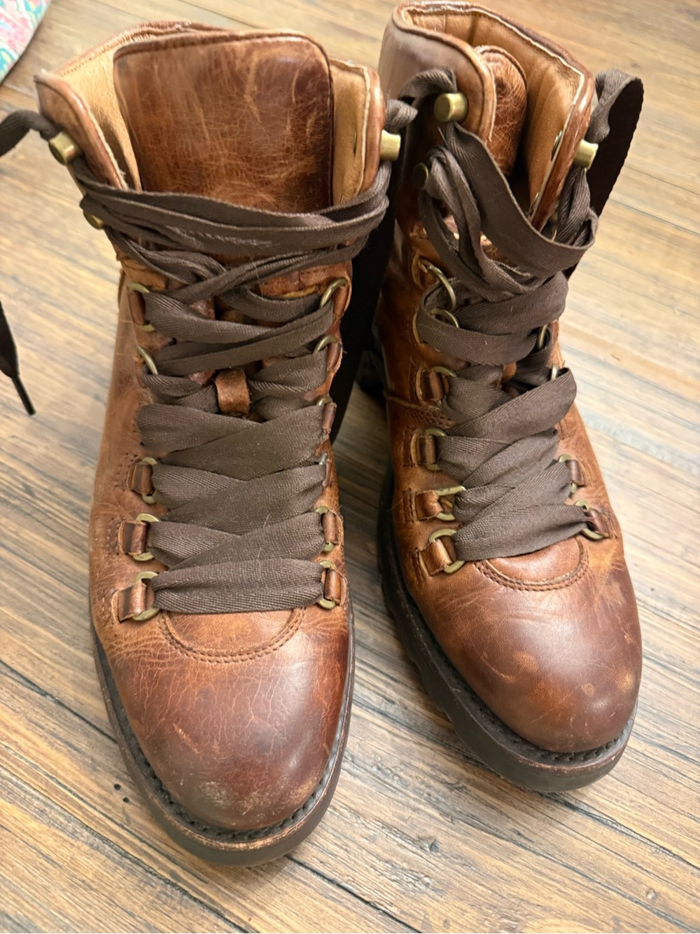 Frye Alta Hiker Boots Brown Leather size 9